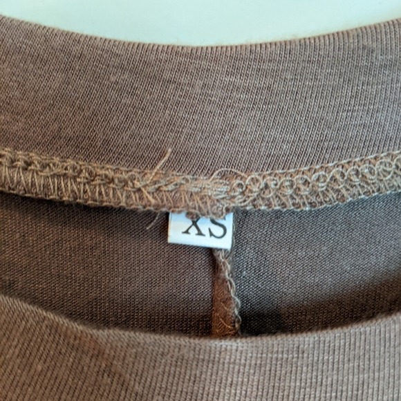 NWOT, A-line TShirt Dress, Flowy, Cool Taupe, above knee length - Picture 2 of 4